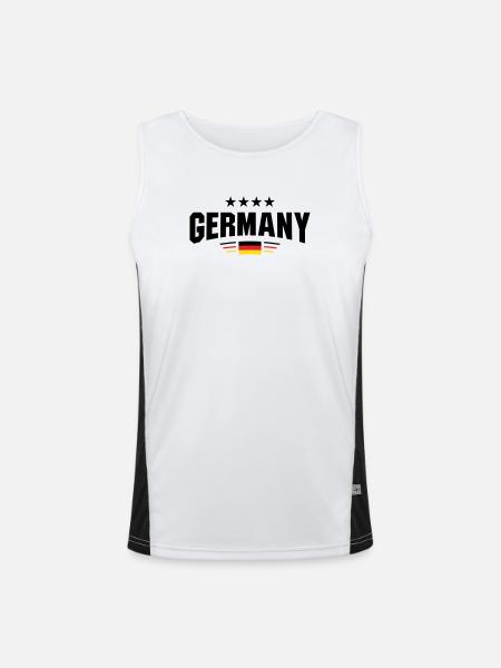 Germany Fan Curve - Men's Functional Contrast Tank Top  - white/black - Front