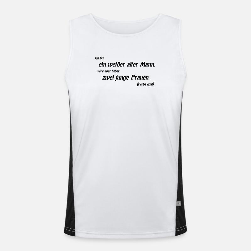 weisser alter Mann Funktionelles Kontrast-Tank Top für Männer 