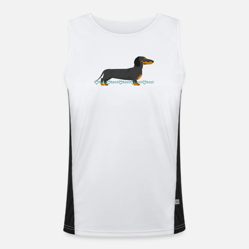 Dackel Silhouette mit Wasserzeichen Muster Funktionelles Kontrast-Tank Top für Männer 