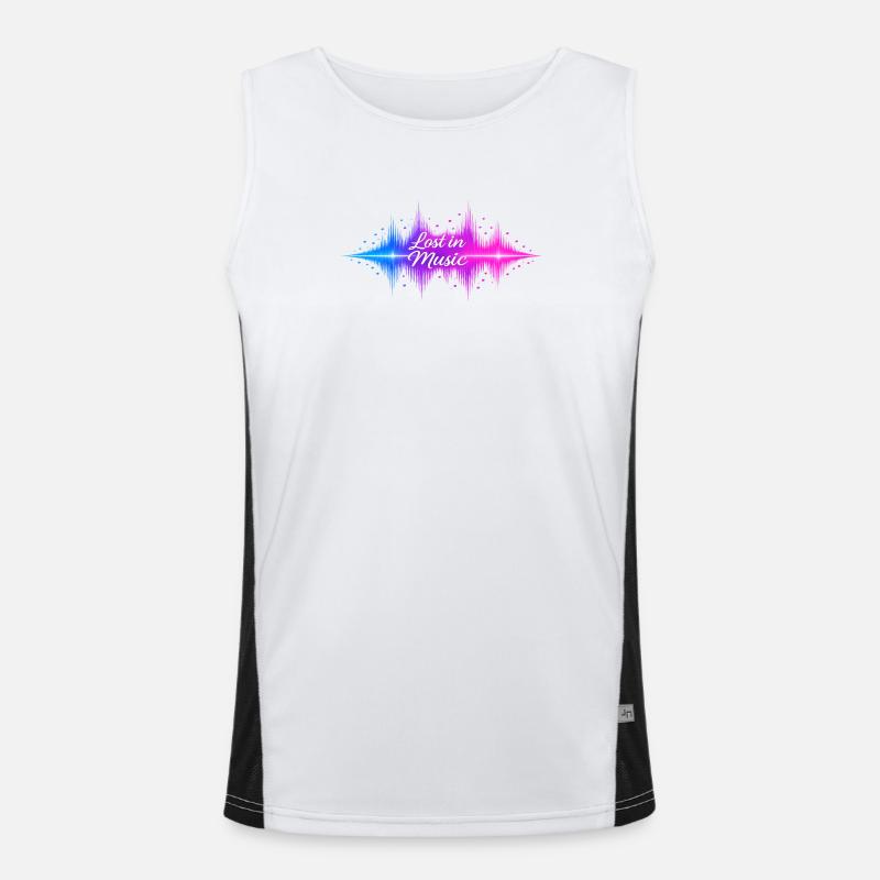 Lost in Music Neon Wave Men's Functional Contrast Tank Top 