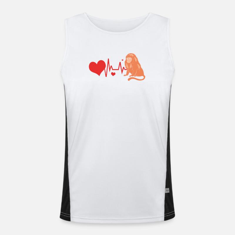 Tamarin Monkey Monkey Monkey Monkey Face - Men's Functional Contrast Tank Top - white/black