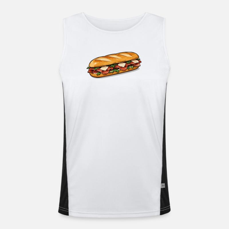 Crispy Hot Dog Comic Style - Men's Functional Contrast Tank Top  - white/black