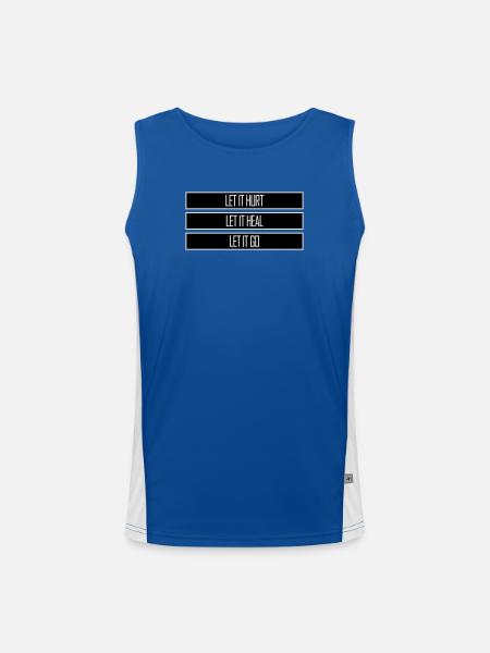 Let It Hurt Let It Heal Let It Go Inspirierend - Funktionelles Kontrast-Tank Top für Männer  - Royal/Weiß - Vorne