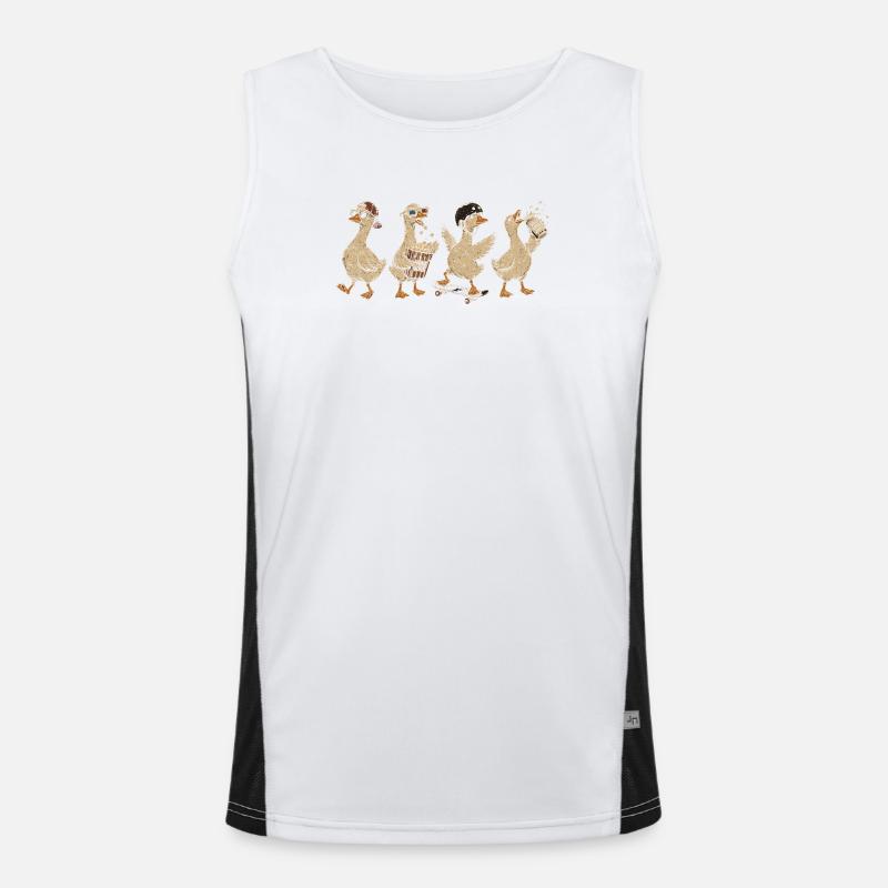 Retro Quack: Skateboard Quacks Men's Functional Contrast Tank Top 