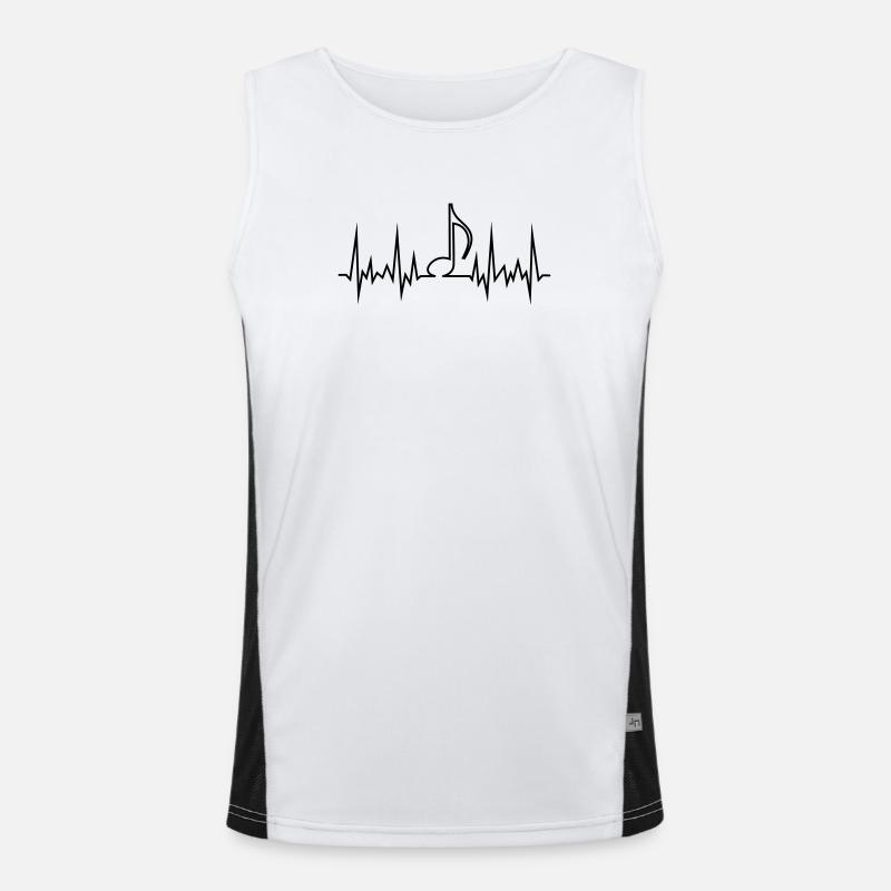 wave_note - Men's Functional Contrast Tank Top  - white/black