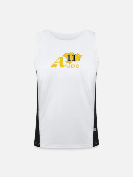 Aude - Men's Functional Contrast Tank Top  - white/black