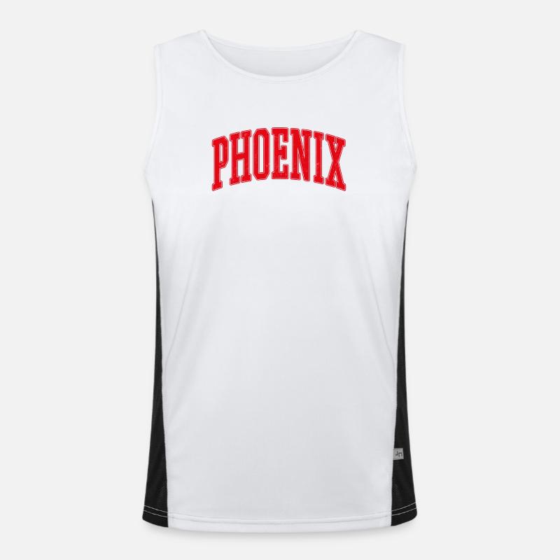 Phoenix Bogen-Schriftzug Funktionelles Kontrast-Tank Top für Männer 