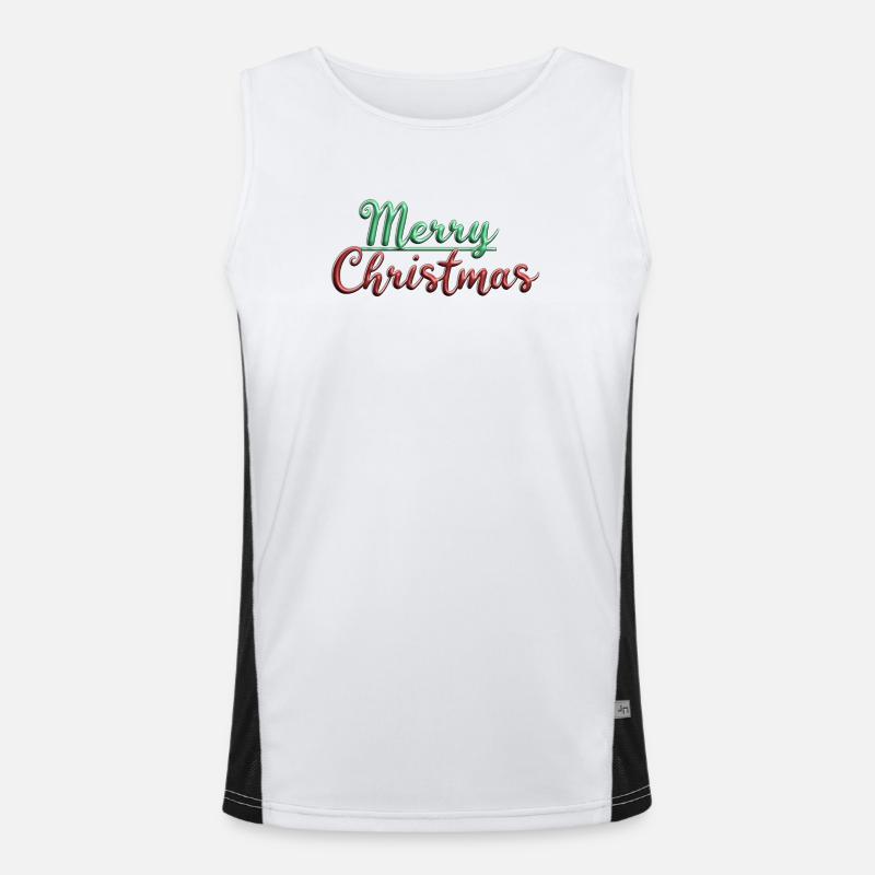 Merry Christmas - Men's Functional Contrast Tank Top  - white/black