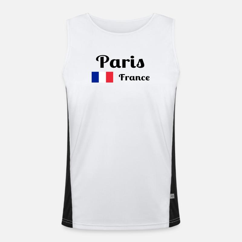 Paris Frankreich - Stilvolle Drucke Funktionelles Kontrast-Tank Top für Männer 