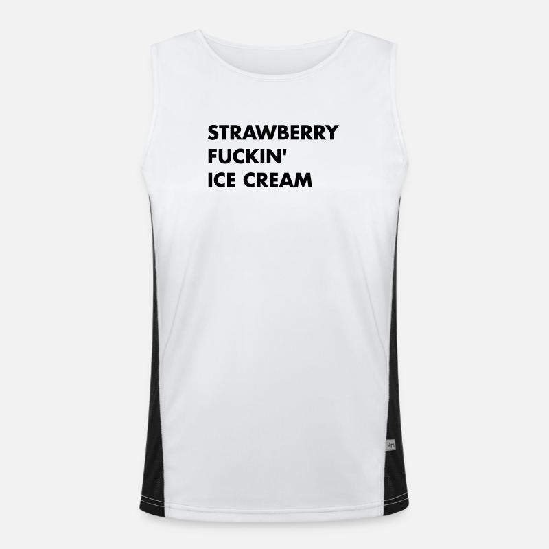 Erdbeer Eis - schwarzer Schriftzug Funktionelles Kontrast-Tank Top für Männer 