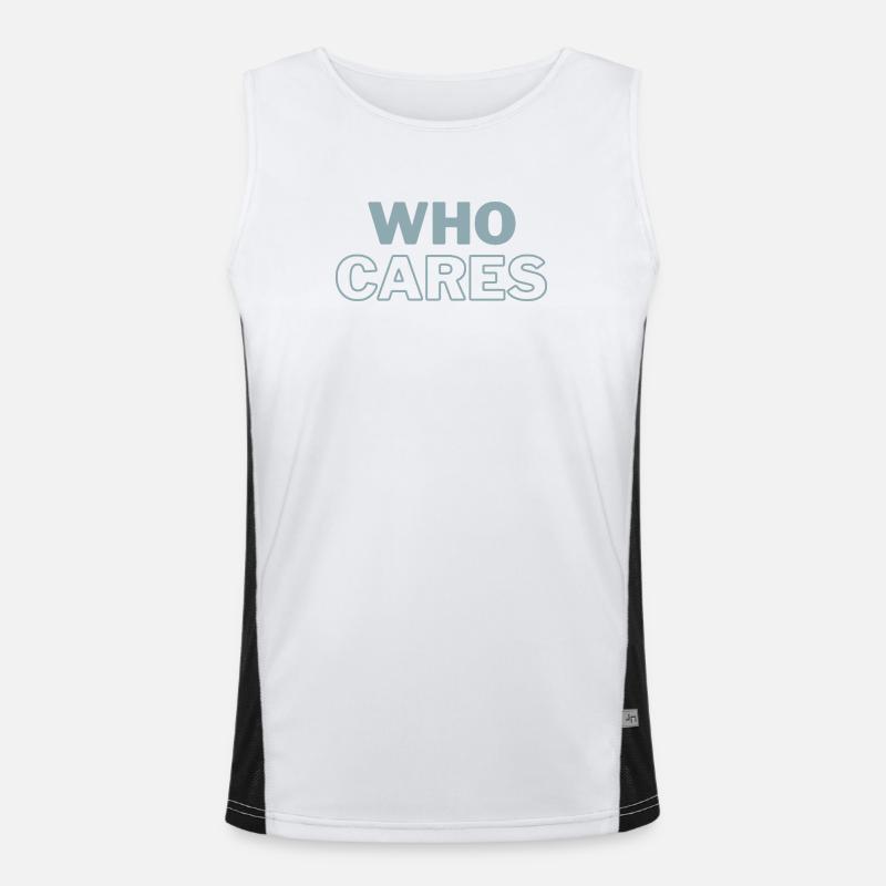Who Cares print Men's Functional Contrast Tank Top 