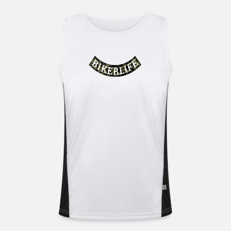 Bikerlife Camouflage Banner Funktionelles Kontrast-Tank Top für Männer 