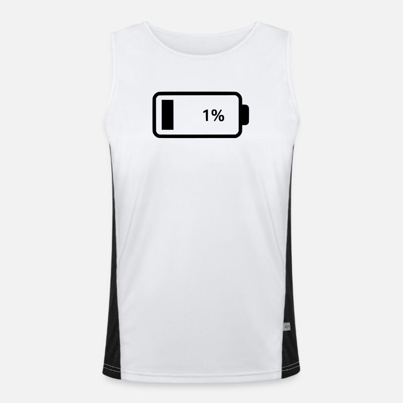 Empty battery battery 1% Men's Functional Contrast Tank Top 