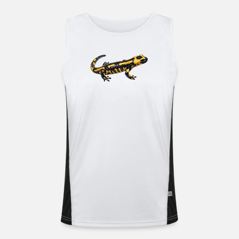 Feuersalamander design Funktionelles Kontrast-Tank Top für Männer 