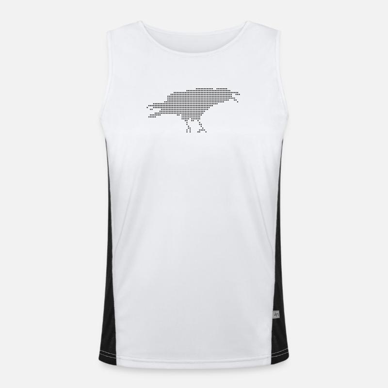 Raven Pixel Dot Silhouette Funktionelles Kontrast-Tank Top für Männer 