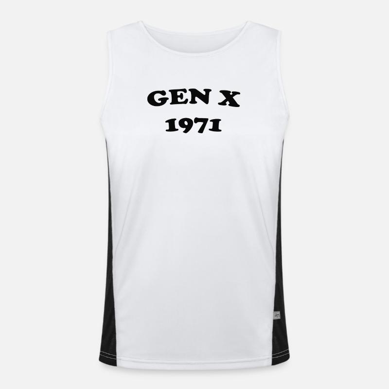 Gen X 1971 Retro Logo Tee Men's Functional Contrast Tank Top 