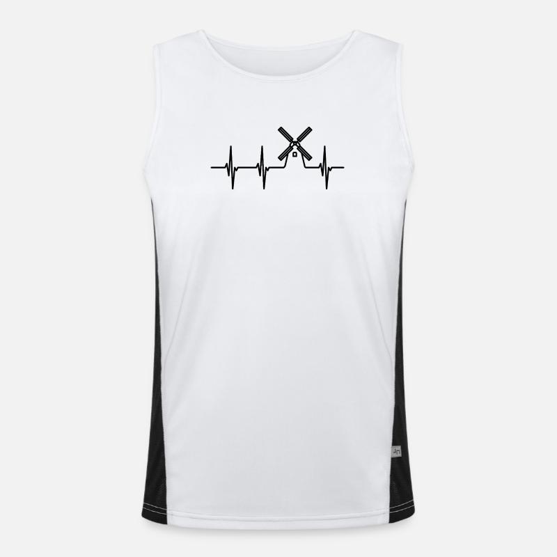 Windmühle Herzschlag Funktionelles Kontrast-Tank Top für Männer 
