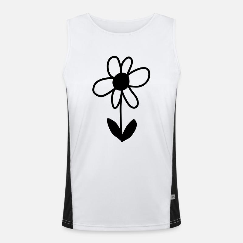 Blümchen (mono) - Men's Functional Contrast Tank Top  - white/black