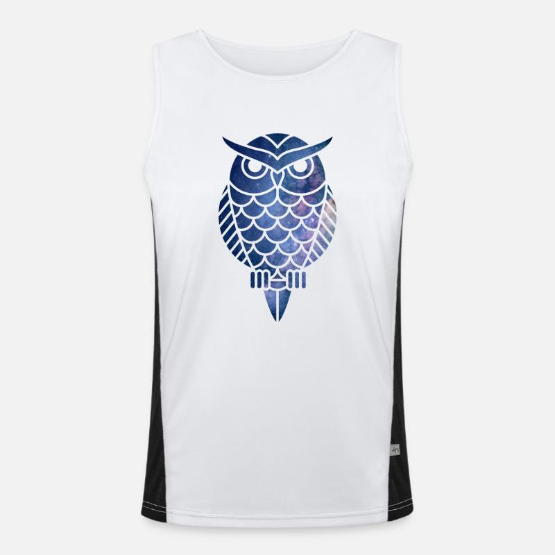 Eule Sterne Funktionelles Kontrast-Tank Top für Männer 