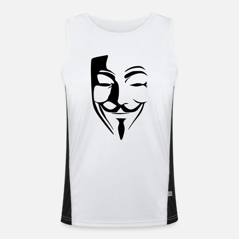 anonymous - Men's Functional Contrast Tank Top  - white/black
