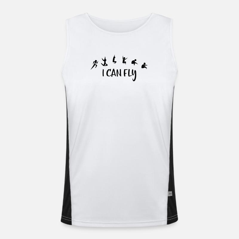 long jump - Men's Functional Contrast Tank Top  - white/black