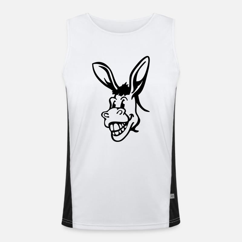 esel_t1 - Men's Functional Contrast Tank Top  - white/black