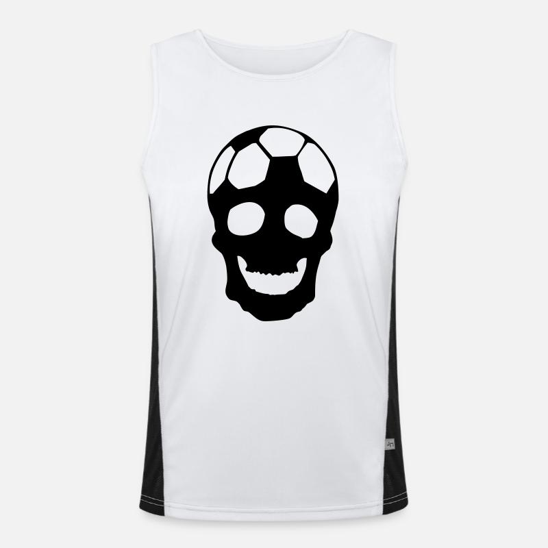 Soccer Skull - Men's Functional Contrast Tank Top - white/black