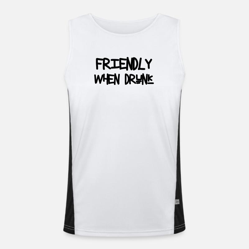 Friendly When Drunk - Men's Functional Contrast Tank Top  - white/black