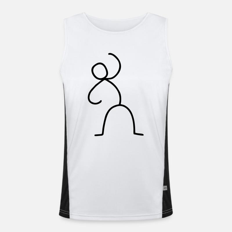 Strichmännchen in Aktion Funktionelles Kontrast-Tank Top für Männer 