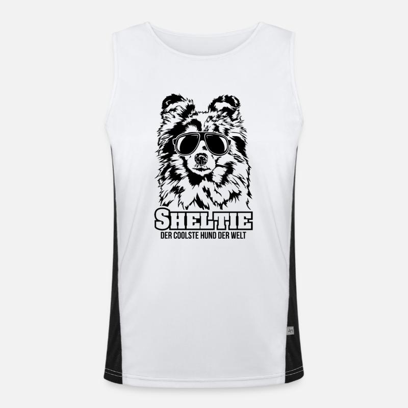 SHELTIE coolster Hund Hundespruch Wilsigns Funktionelles Kontrast-Tank Top für Männer 