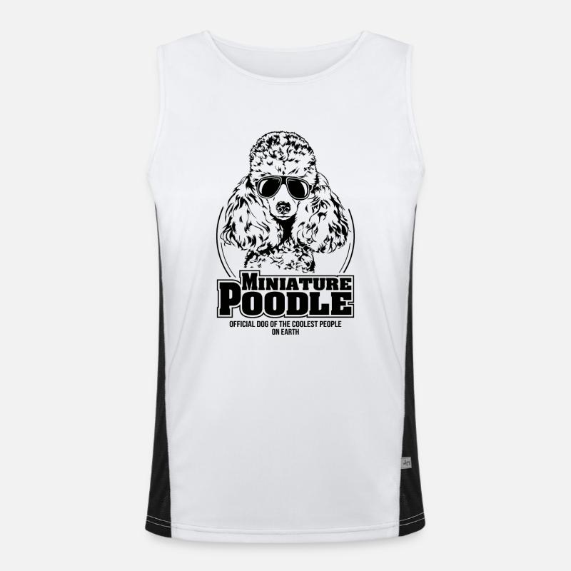 MINIATURE POODLE coolest people Hunde Spruch Funktionelles Kontrast-Tank Top für Männer 