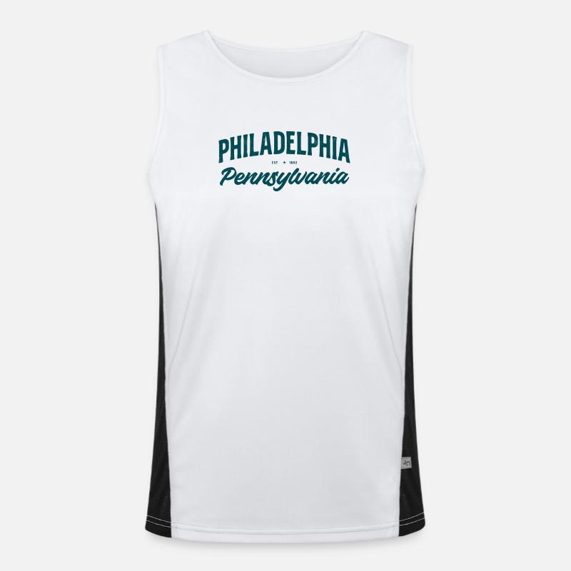 Philadelphia Script Pennsylvanie Débardeur respirant contrasté Homme 