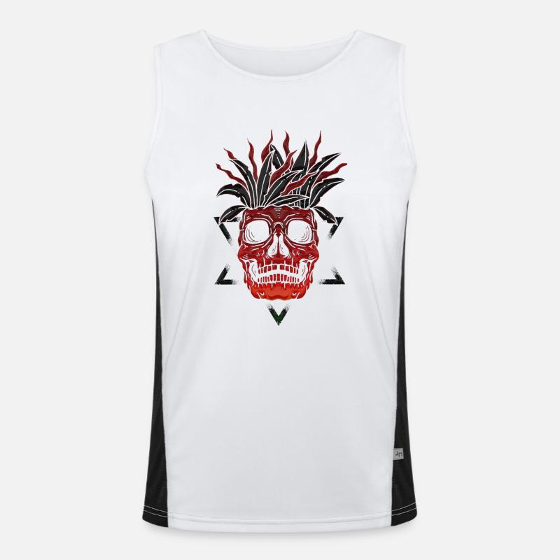 Skeleton Skeleton Skater bone Skull skeleton head Men's Functional Contrast Tank Top 