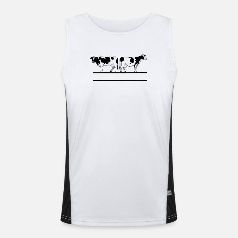 Cow monogram transparent Men's Functional Contrast Tank Top 