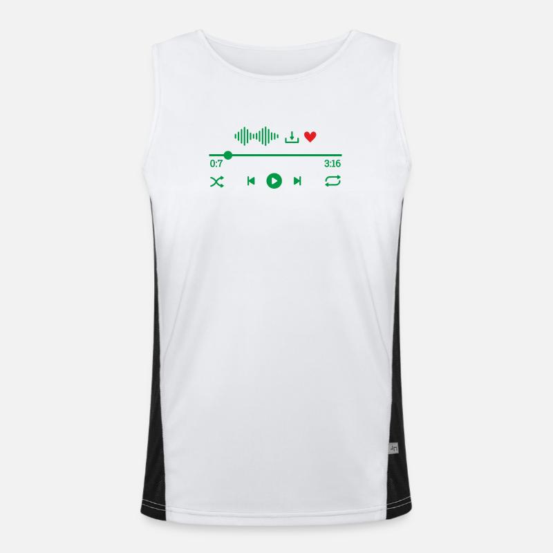 Green Audio Wave Pulse Men's Functional Contrast Tank Top 
