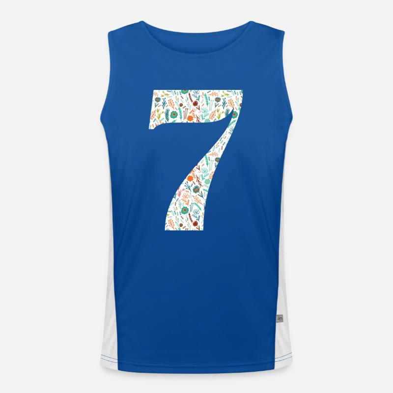 7th Floral Anniversary Men's Functional Contrast Tank Top 