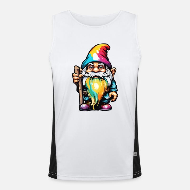 Gartenzwerg / Märchenland / Kobold / Gnom / Logo Funktionelles Kontrast-Tank Top für Männer 