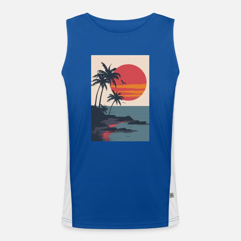 Beach at sunset | AI Men's Functional Contrast Tank Top 