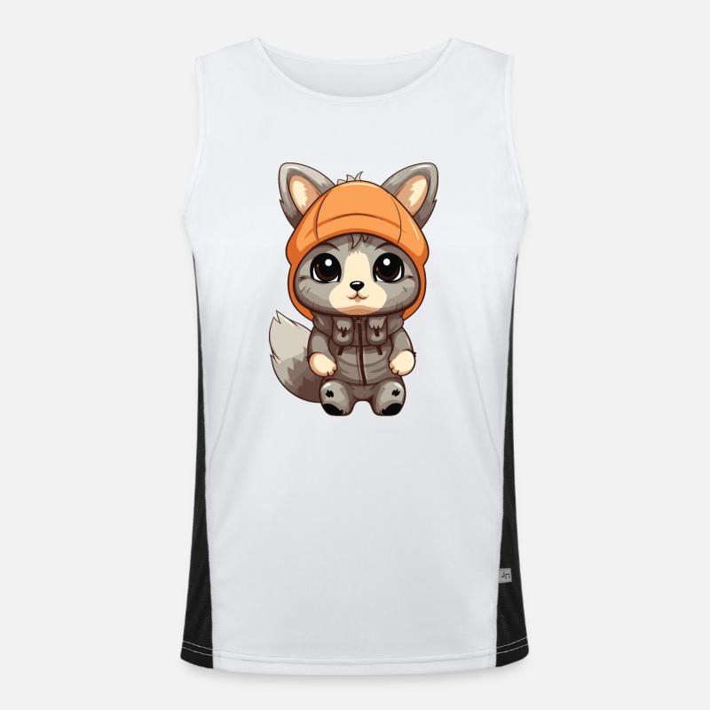 Eichhörnchen Winter Comic Niedlich Funktionelles Kontrast-Tank Top für Männer 