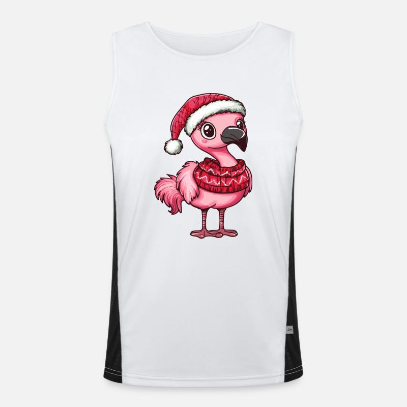 Flamingo Christmas Men's Functional Contrast Tank Top 