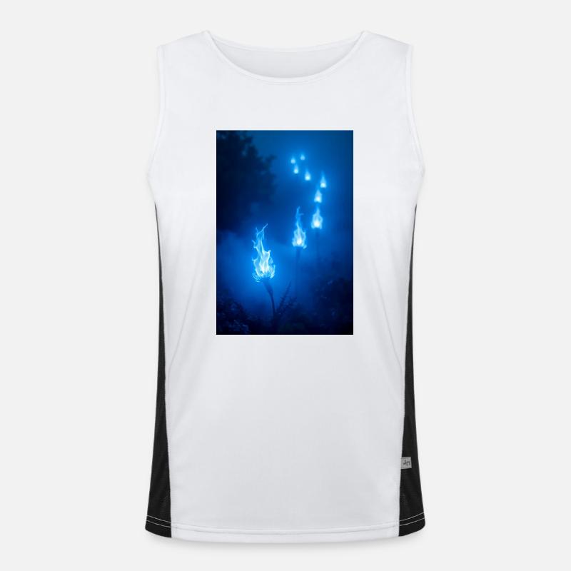 Hitodama Ätherische, flackernde Seelenlichter, die dahintreiben Funktionelles Kontrast-Tank Top für Männer 