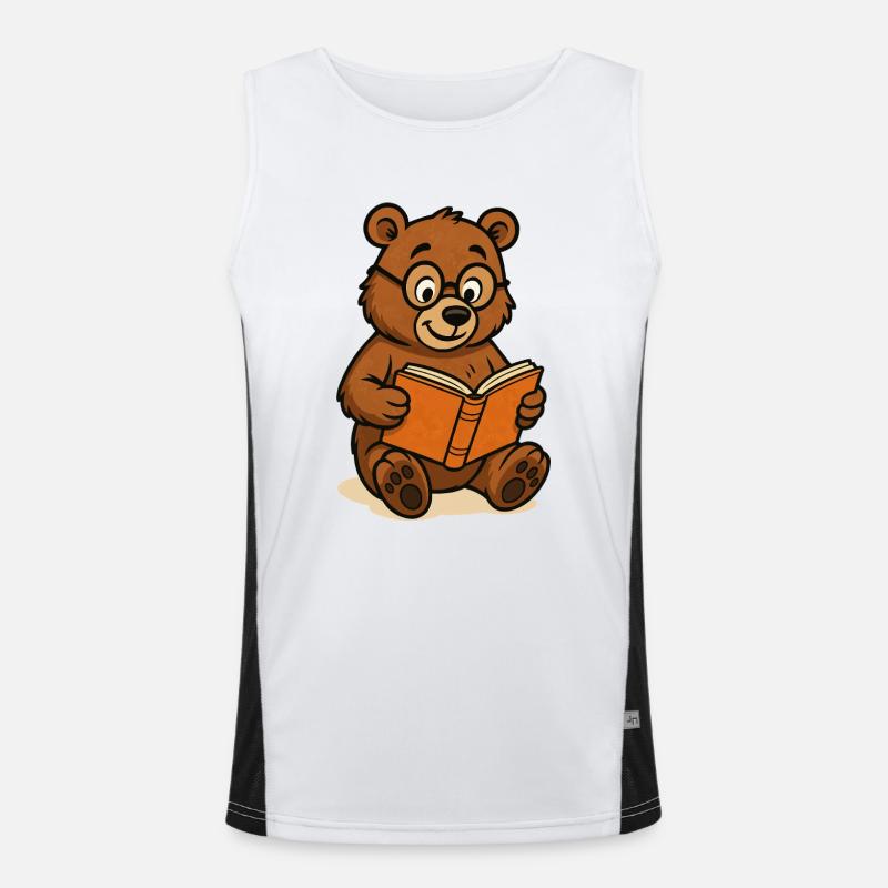 Bär comic buch Funktionelles Kontrast-Tank Top für Männer 