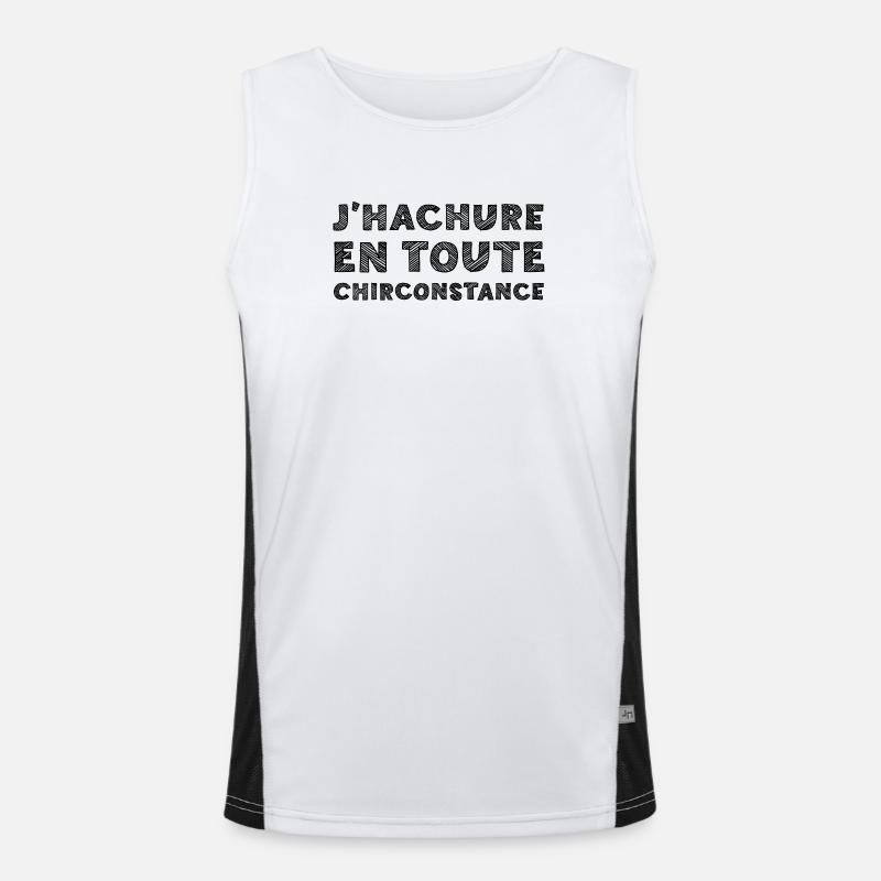 J'HACHURE EN TOUTE CHIRCONSTANCE !  Débardeur respirant contrasté Homme 