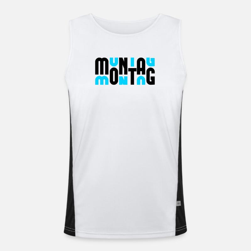 Montag Black/Cyan Funktionelles Kontrast-Tank Top für Männer 