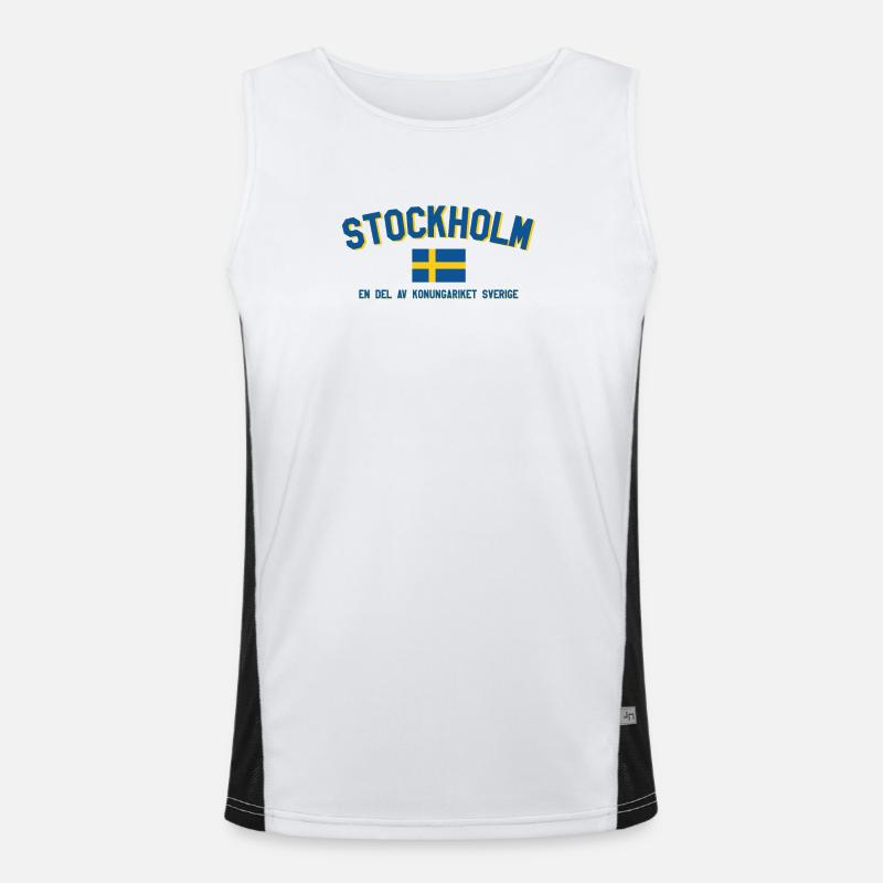 Drapeau rétro de Stockholm Débardeur respirant contrasté Homme 