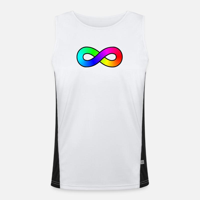 Autism Rainbow Infinity Men's Functional Contrast Tank Top 