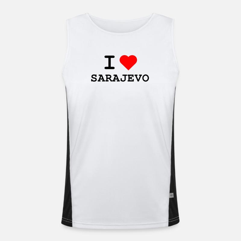 I love Sarajevo - Ich liebe Sarajevo Funktionelles Kontrast-Tank Top für Männer 