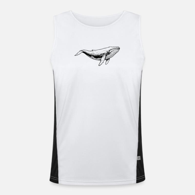 Blåhval - Funktionel kontrast tanktop til herrer - hvid/sort