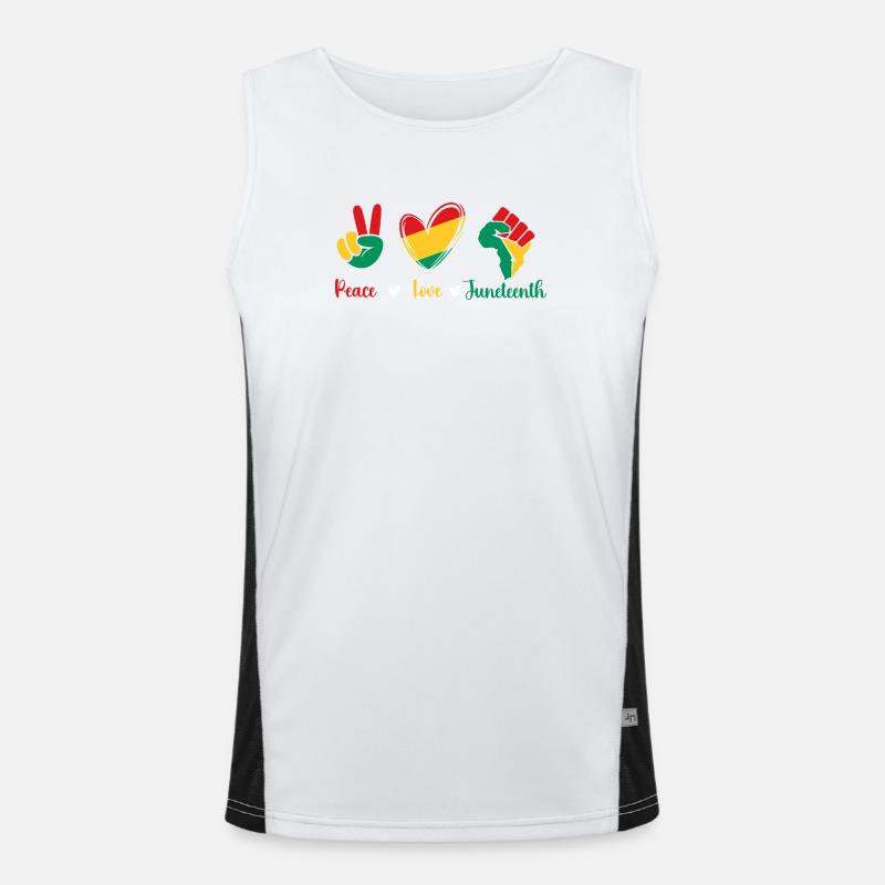 Peace Love Juneteenth – Black Pride Roots Men's Functional Contrast Tank Top 