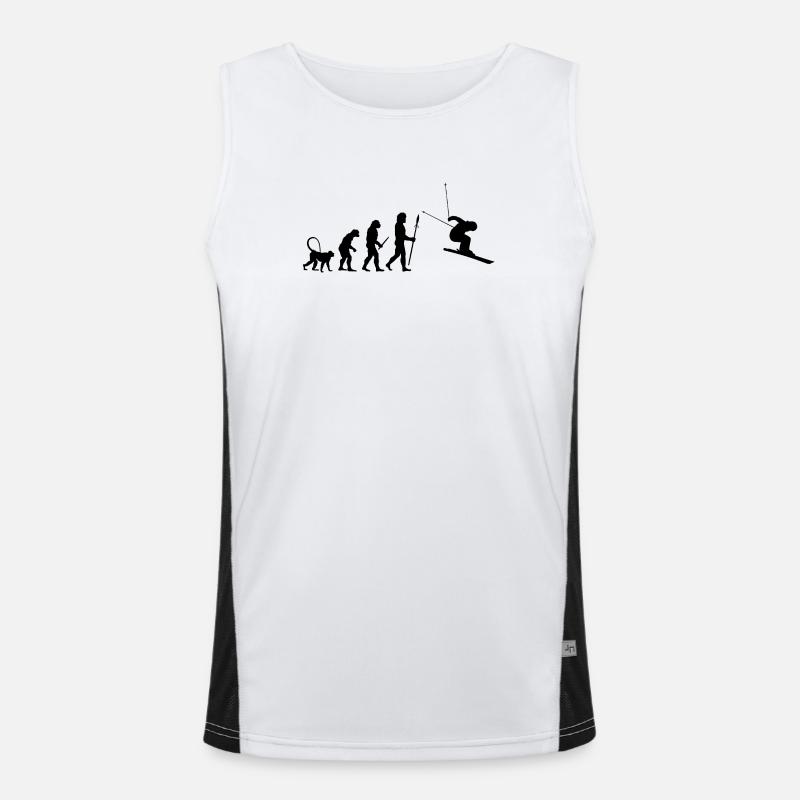 Skiløber Evolution - Funktionel kontrast tanktop til herrer  - hvid/sort